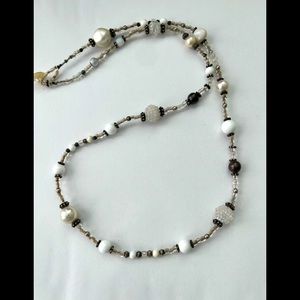 Black ,white and silver necklace